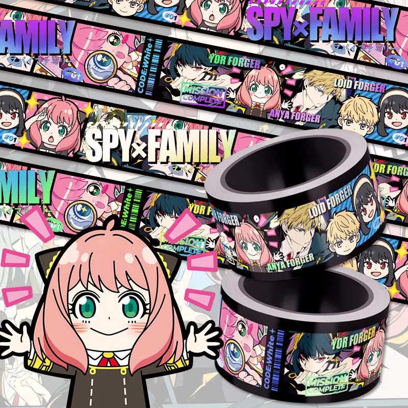 

New SPY×FAMILY Anya Forger Anime Two-dimensional Waterproof Laser Sticker Tape Creative Girl Heart Decoration Sticker Wholesale