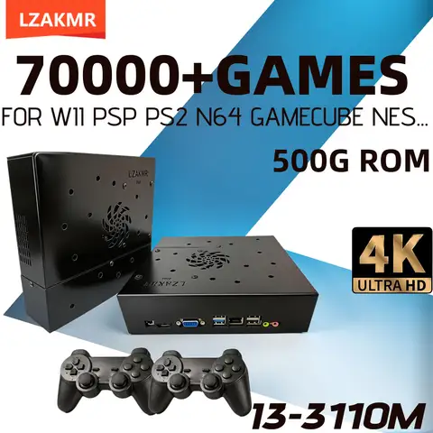 Retro Gaming Device X8 Loaded 70000+Games Support 60+Emulators for Wii PS2 DC PSP NGC N64 500G Win11&Batocera Children's Gift