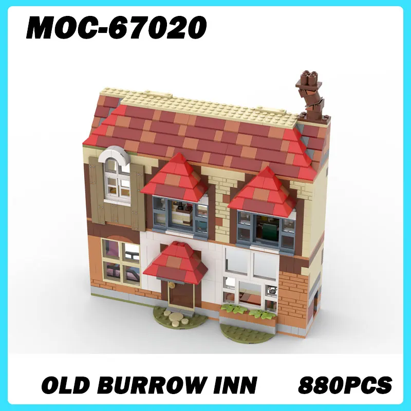 

MOC-67020 Street View Series Old Burrow Lnn DIY Модель Строительные блоки Мелкие частицы Игрушечные строительные блоки Головоломка в подарок 880 шт.