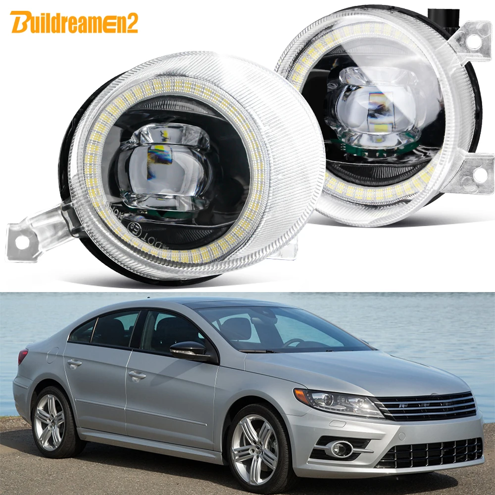 

2x автомобильные светодиодные линзы противотуманные фары + дневной свет «ангельские глазки» DRL 9006 для VW Volkswagen CC Passat CC R-line 2012-2016 (не подходит для подтяжки лица)