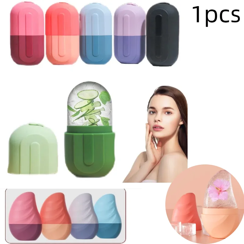 Gezichtskoud kompres ijsroller voor gezicht ogen schoonheid massage siliconen ijsvorm koeling verstevigende huidverzorging anti wallen tool
