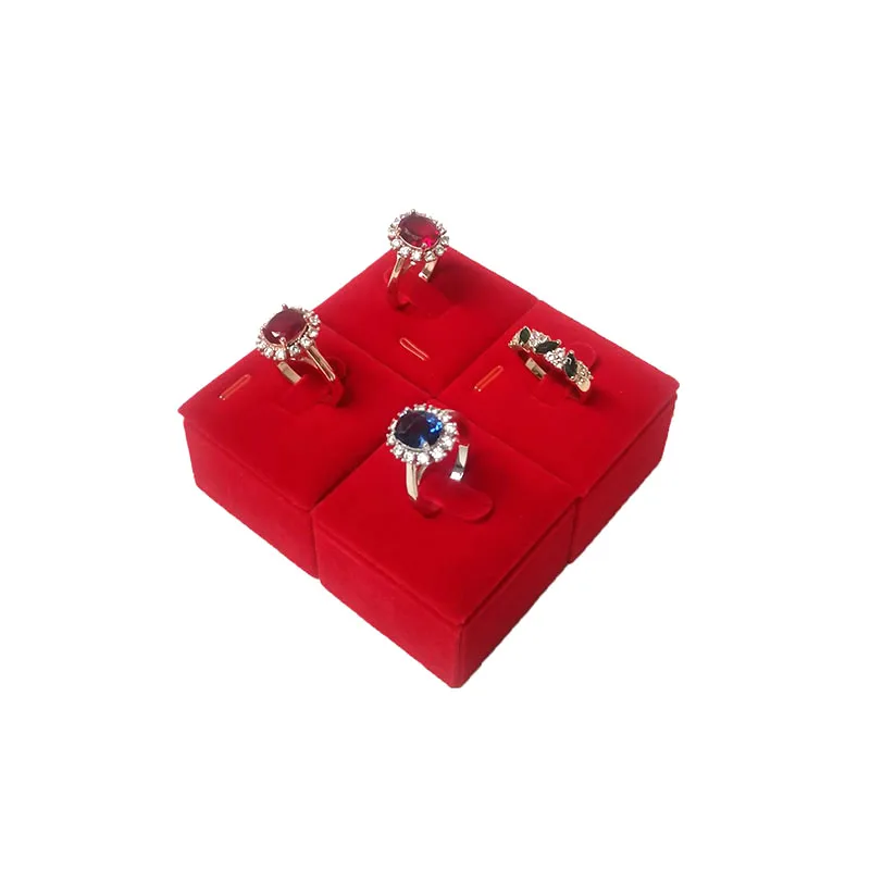 Jewelry Gold Ring Display Pedestal Red Velvet Ring Display Pedestal 4*4Cm