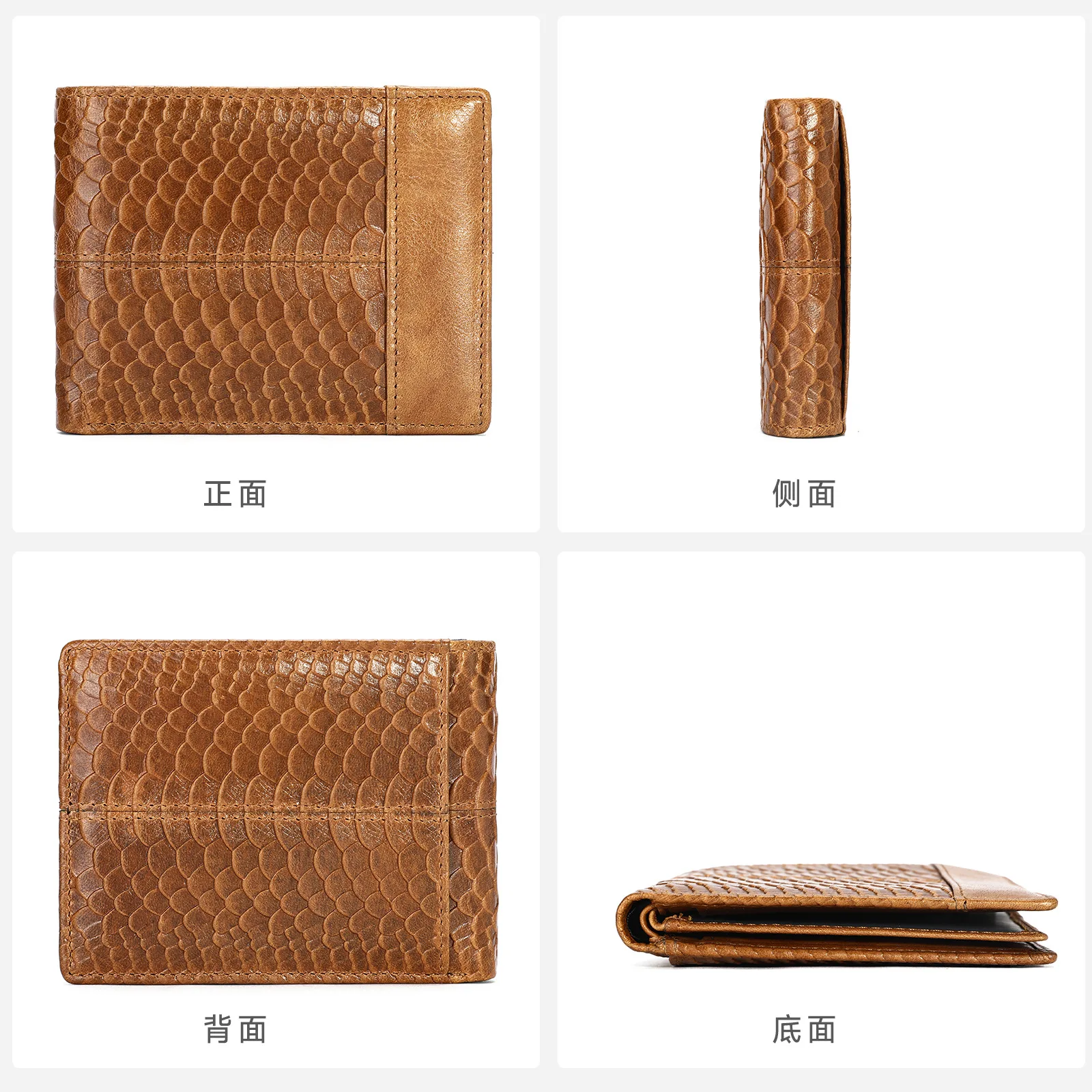 New Fashion Business Men's Crocodile Pattern Wallets Cow Genuine Leather Short Organizer Wallet Brand Luxury Card Holder Purse - view 4