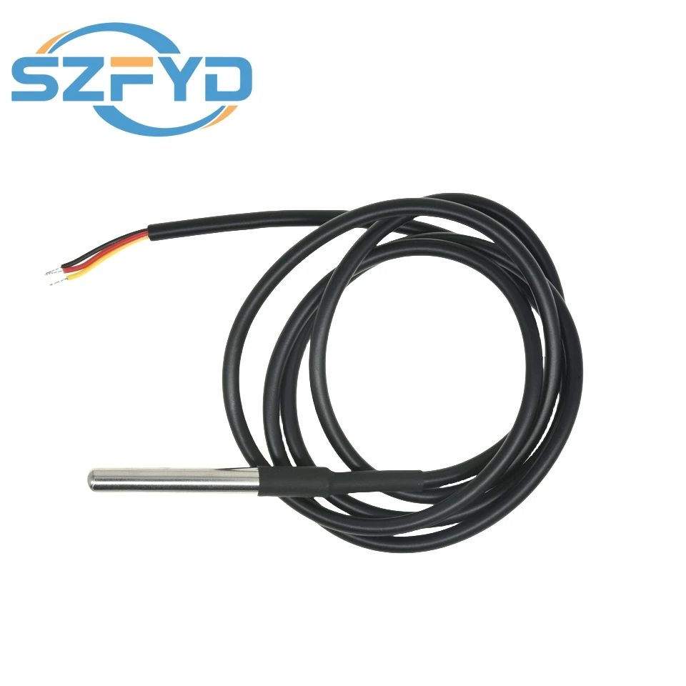 1PCS DS18B20 Waterproof Thread Temperature Probe Temperature Sensor Stainless Steel Package 1/2/3/5/10Meter For Arduino