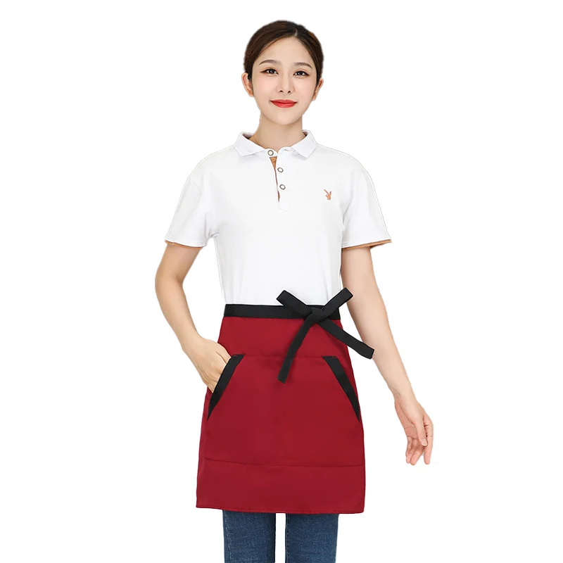 Ladies Apron Short Half Apron Restaurant Work Waiter Kitchen Supplies Flower Shop Bubble Tea Shop Restaurant Hotel