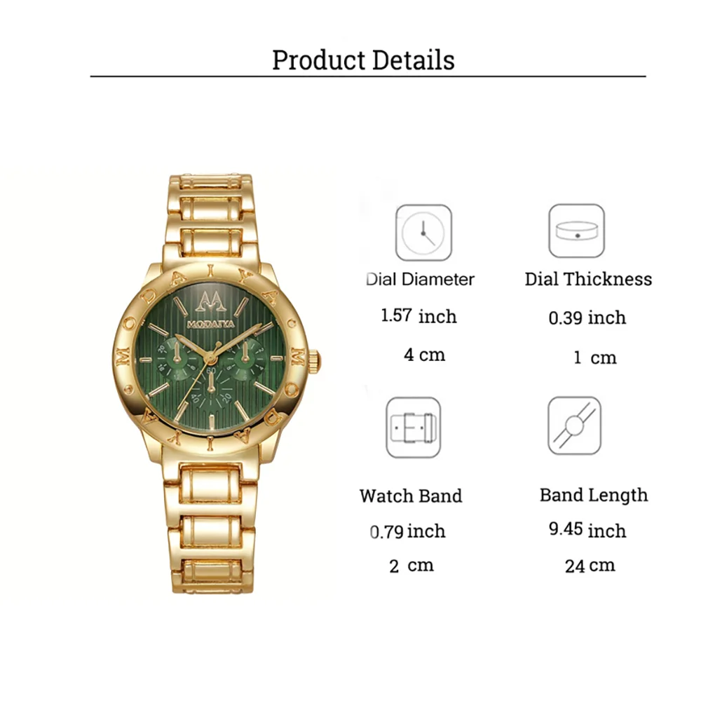 أزياء خفيفة فاخرة عصرية جولة الهاتفي سبيكة حزام المرأة كوارتز ساعة سوار من الأحجار الكريمة مجموعة من 2 لعيد الميلاد وعيد الشكر