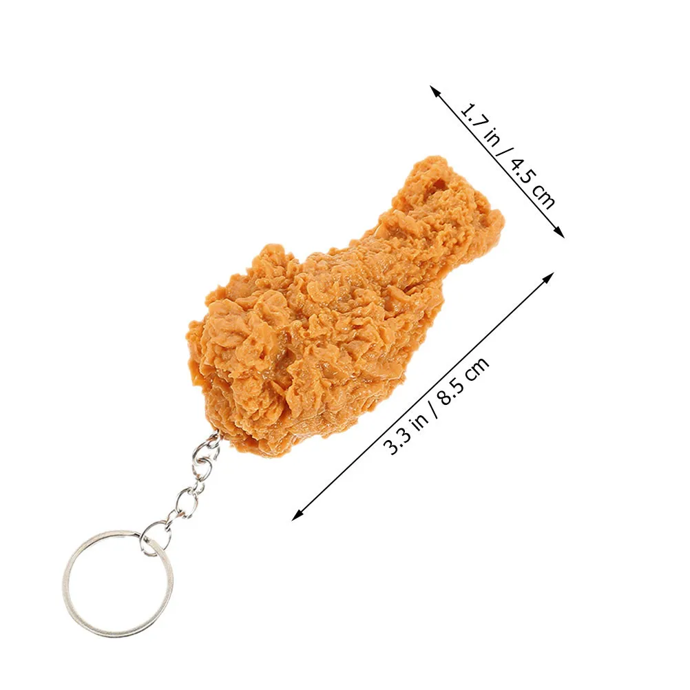 Chicken Wing Keychains 4 Piece Funny Imitation Food Key Rings Novelty Charms for Bags Cars Party Gifts