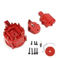 Distributor Cap with Coil Rotor Red Replacement for Chevy V8 265 283 307 327 350 383 396 400 402 427 454 472 502 Engine