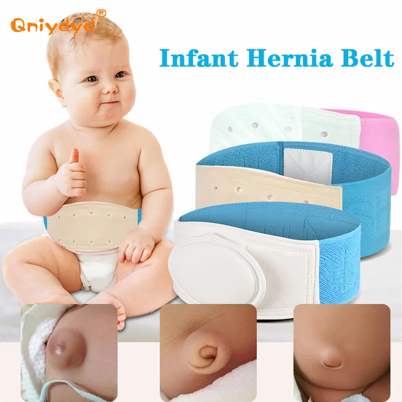 Newborn Baby Umbilical Hernia Belt Infant Navel Support Stickers with 3 Hernia Pads Belly Button Treatment Support