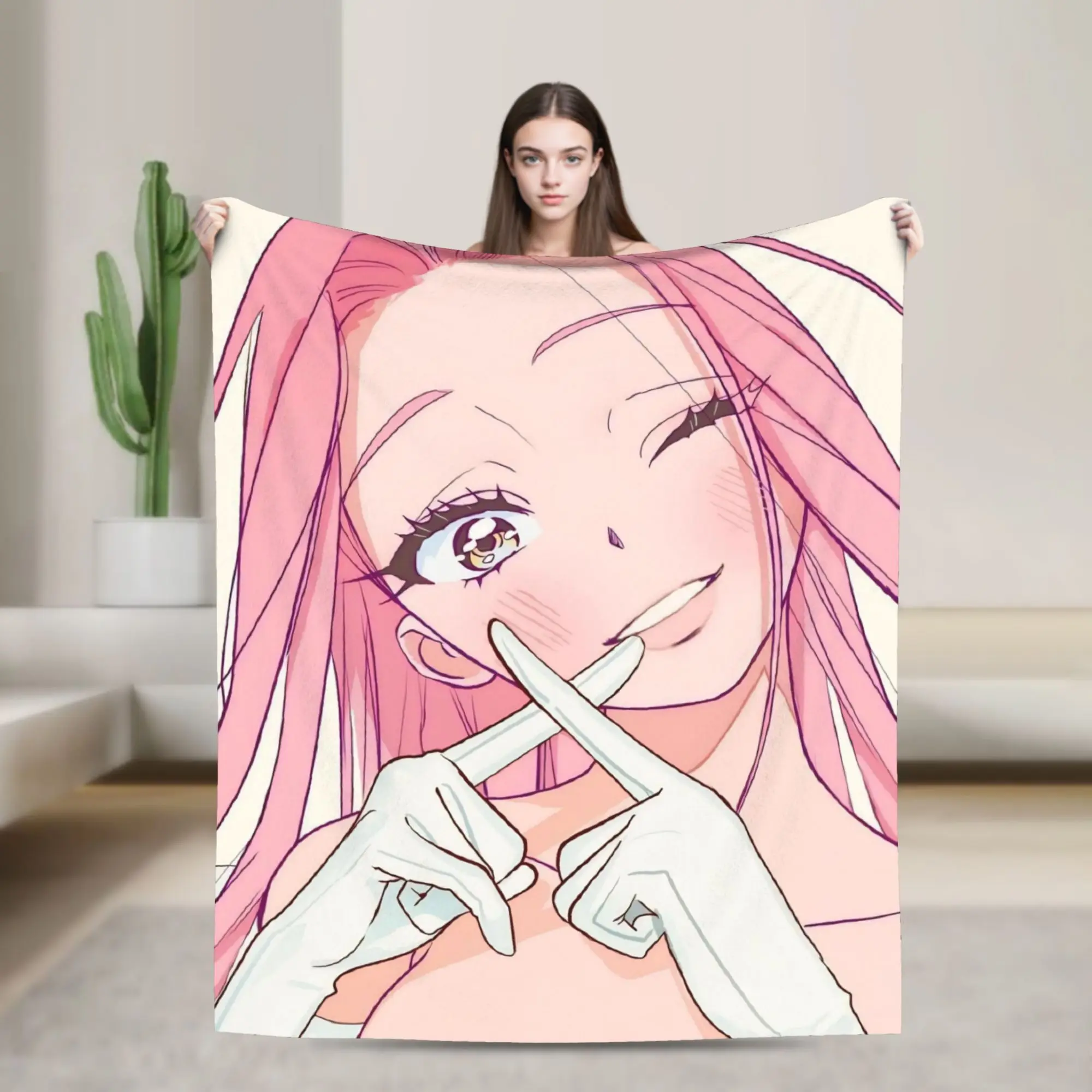 Anime Alien Stage Mizi Blanket Velvet Spring/Autumn  Multi-function Soft Throw Blankets for Bed Bedroom Bedspread