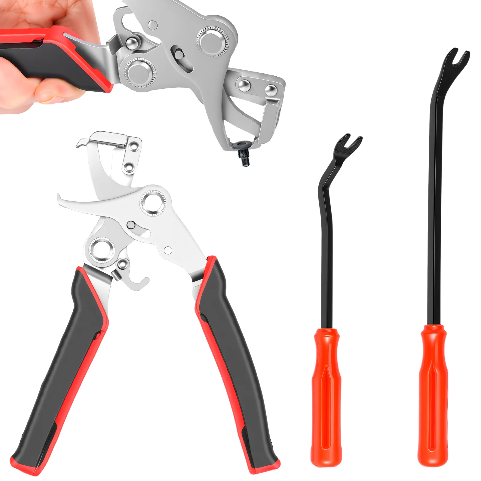 

3Pcs Car Clip Pliers and Trim Removal Tool Leverage Design Non Slip Handle Auto Fastener Rivet Remover for Door Panel Dashboard