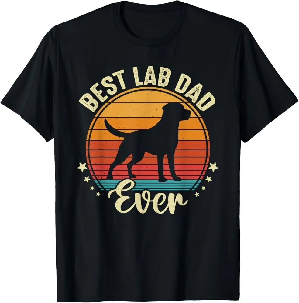 

Vintage Labrador Dog Best Lab Dad Ever For Father_s Day Funny Gift T-Shirt