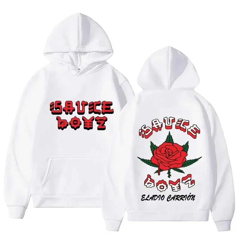 2024 Eladio Carrion Sauce Boyz Monarca Harajuku Anime Hoodies Kawaii Manga Sweatshirts Casual Cartoon Clothes Menwomen Streetwea