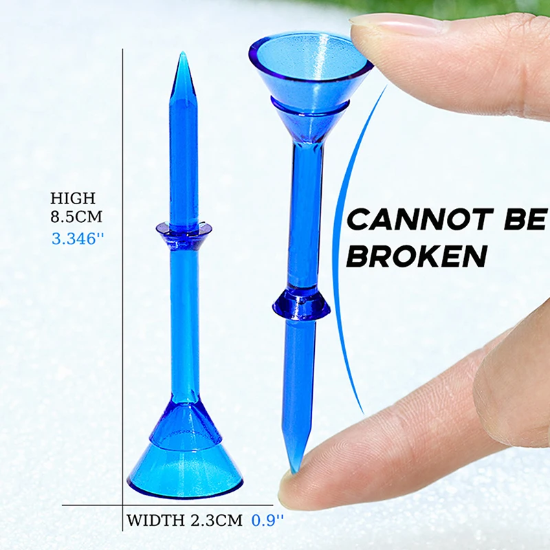 تي شيرتات جولف بلاستيكية كبيرة الحجم مادة PC متينة للغاية 3-1/4 بوصة تي شيرت جولف 10 عبوات من تي شيرتات ثابتة منخفضة الاحتكاك والدوران الجانبي