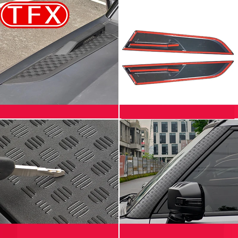 Estilo do carro Frente A-pilar Ambos os Lados Quadro Do Punho, Anti Raspagem Tira Decorativa, Auto Acessórios, Fit para Chery Jetta T2, 2024, 2023