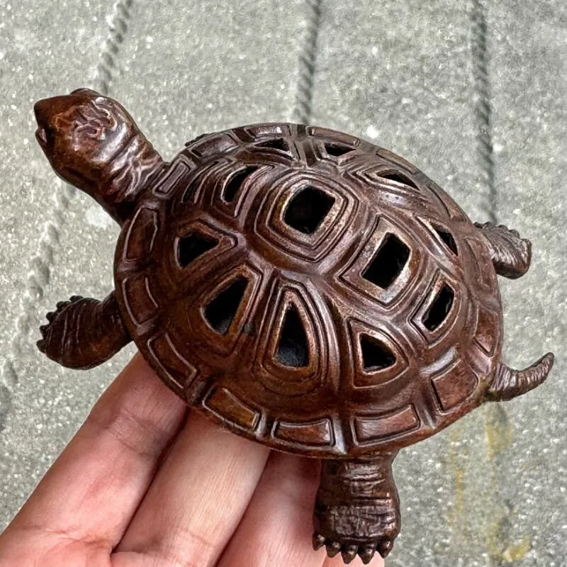 Antique and old turtle incense burner tea table living room ornament office office purification advanced alloy copper ornament