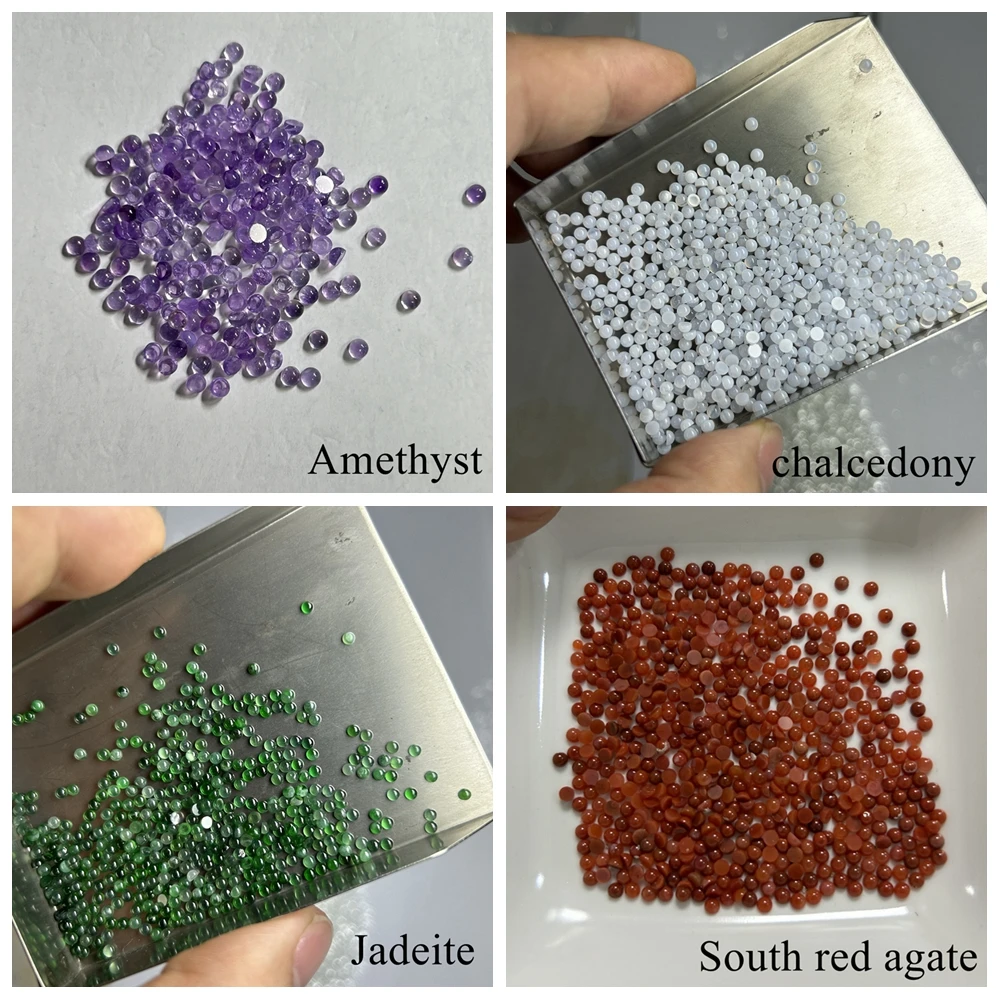 

Mosangna натуральный полудрагоценный драгоценный камень с плоской задней частью, круглый кабошон 1,5-4 мм, аметист, кварцевый агат, камень для изготовления ювелирных изделий