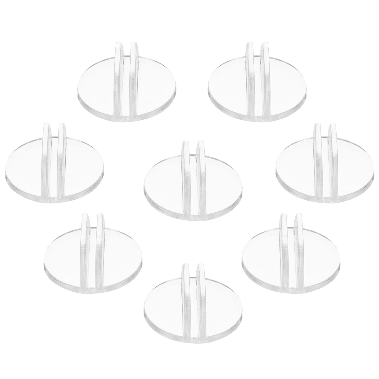 50 Pcs Round Transparent Card Holder Display Shelves Business Cards Clear Label Board Game Desk Multiple Plastic