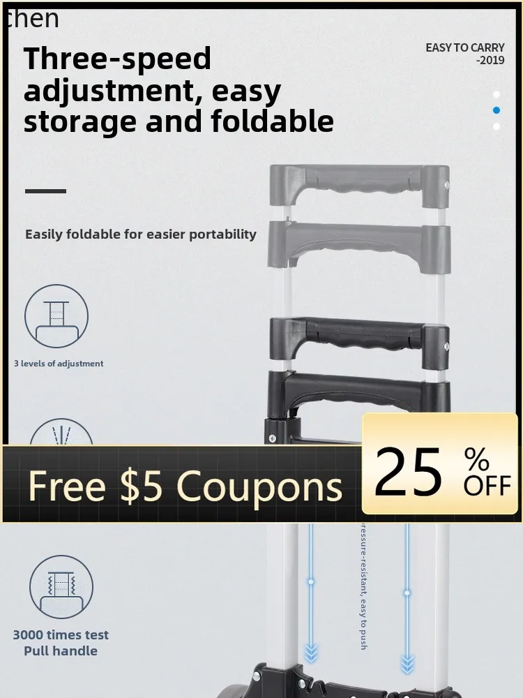 

D28 household trolley small portable folding luggage cart trailer trolley pulling goods