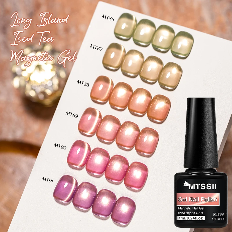 7 ml Long Island Ice Tea Crystal Cat Magnetischer Gel-Nagellack, Gelee-Glasperlen, semi-permanent, Soak Off UV-Gel-Lack