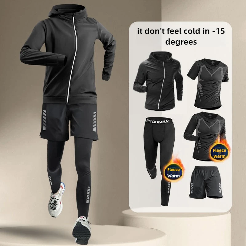 

Sweatsuit Set Men Sportswear Running Suit Men's Sports Set Fitness Clothes Training Clothing Jogging Gym Wear Velvet Tracksuit