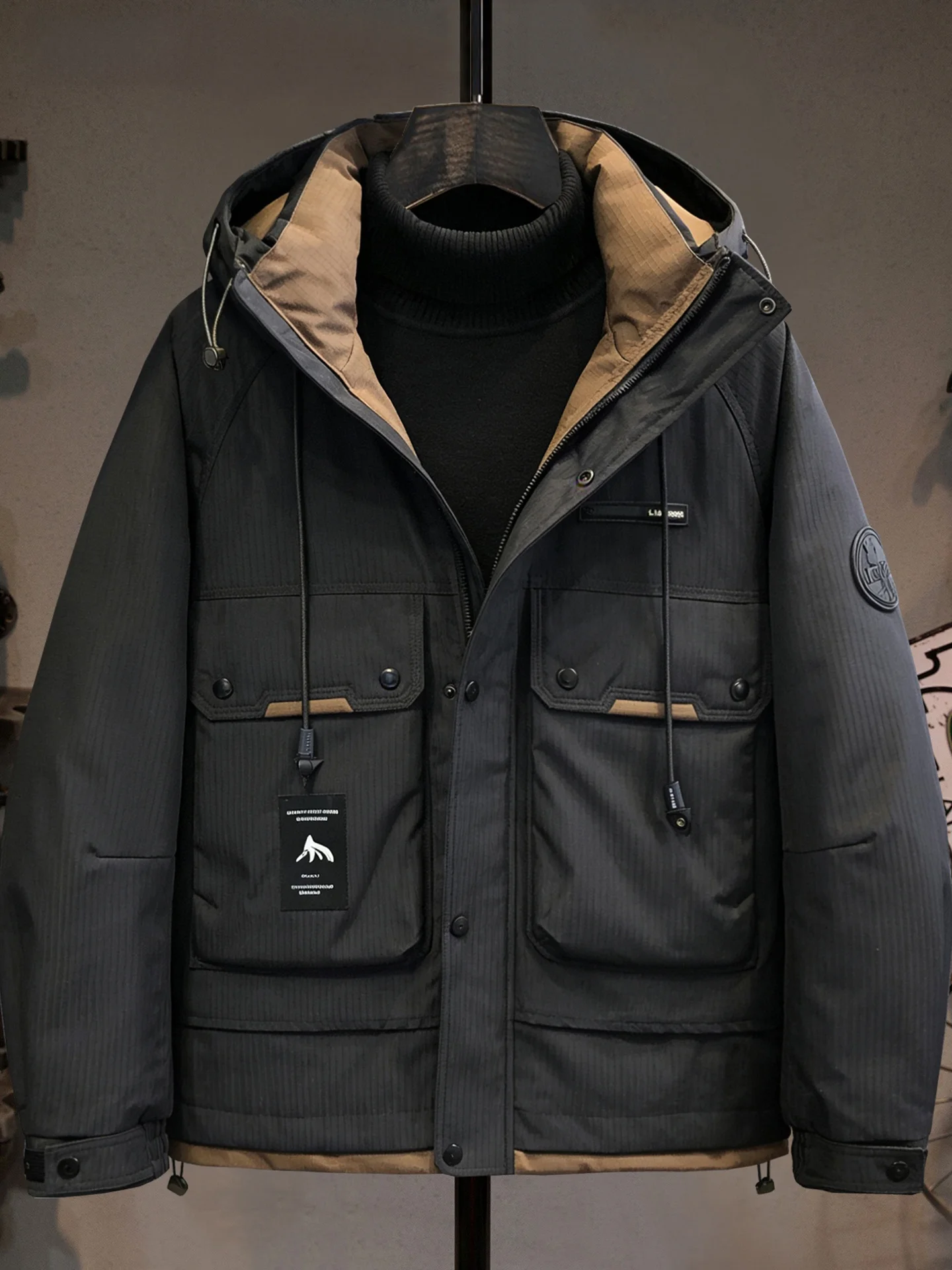 

High-Performance Thiened Outdoor Hiking Workwear down Jaet Men's Winter New Sle Warm American Retro Windbreaker Coat