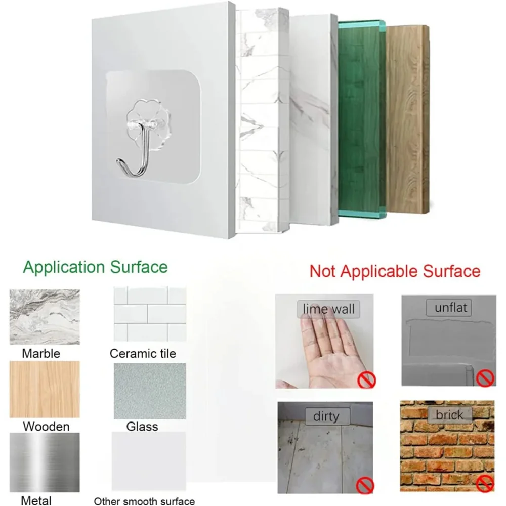 10-30Pcs hook adhesive Stainless Steel Strong Self Adhesive Wall Hangers Hook for Kitchen Bathroom Door Wall Multi-Function hook image 4