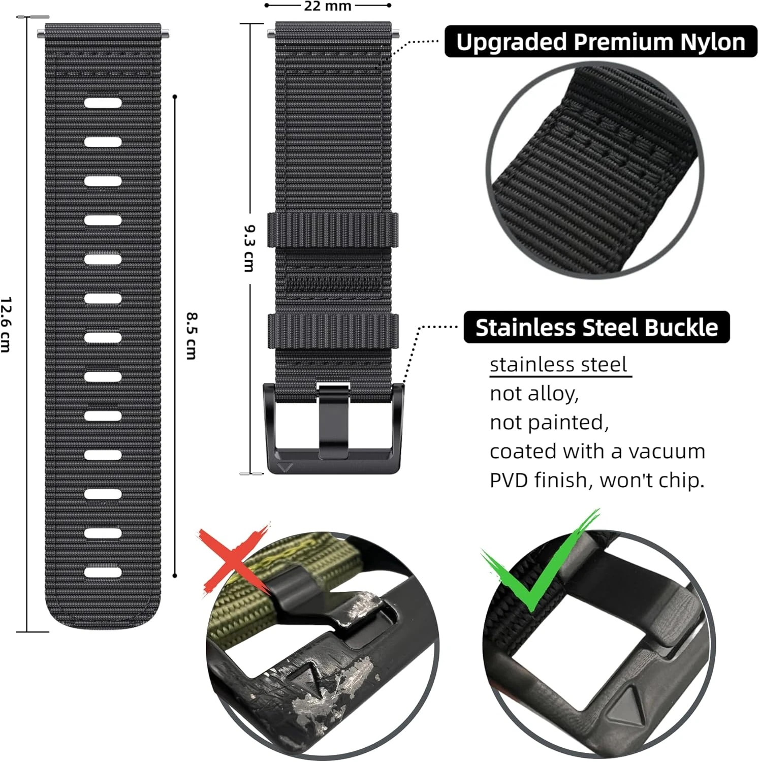 Nylon Rugged for Instinct Solar/Esports Tactical Band for Garmin Instinct 2/2X/3 Watch Band 45/50mm Breathable Wristband image 5