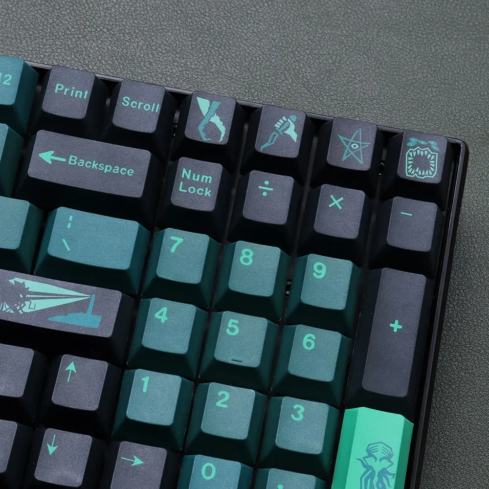 GMK Terror Below Cherry Profile PBT Keycap DYE-SUB teclas de personalidad personalizadas en inglés para teclado mecánico 61/64/68/75/84