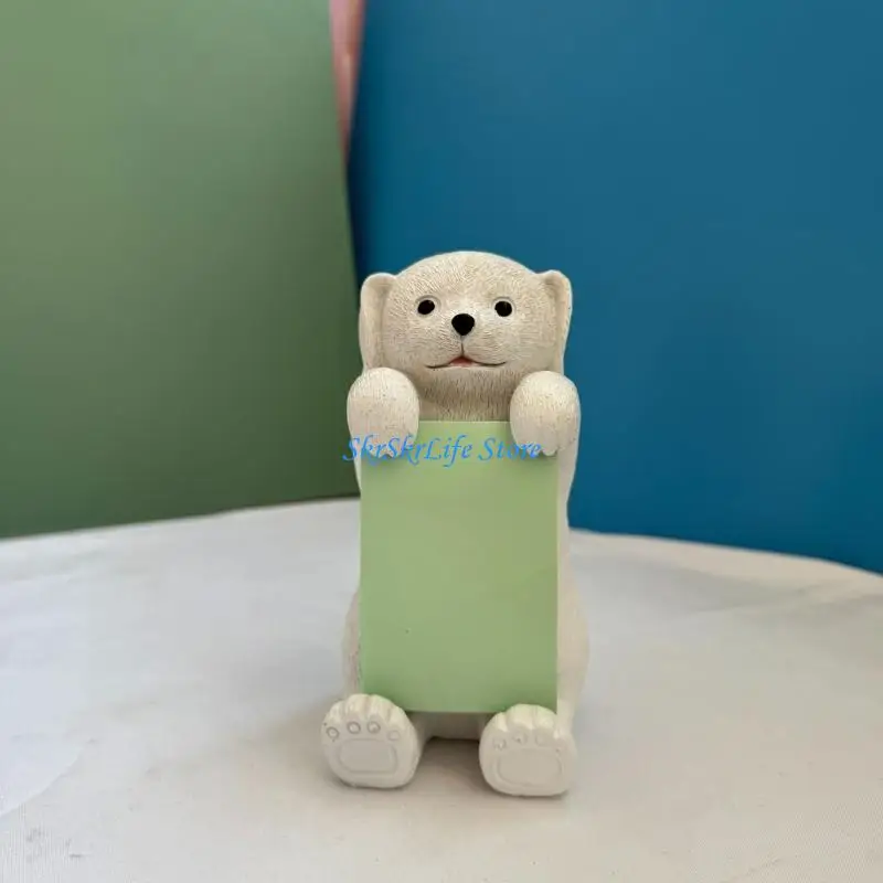 E65E Elegant Resin Paper Sheet Container In Dog For Desk Arrangement And Office Item Storage