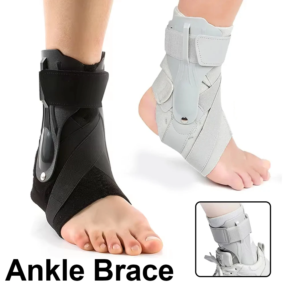 

1Pc Ankle Support Brace with Side Stabilizers Adjustable Bandage Wrap Foot Recovery Compression Wrap Sprain Injury Relief