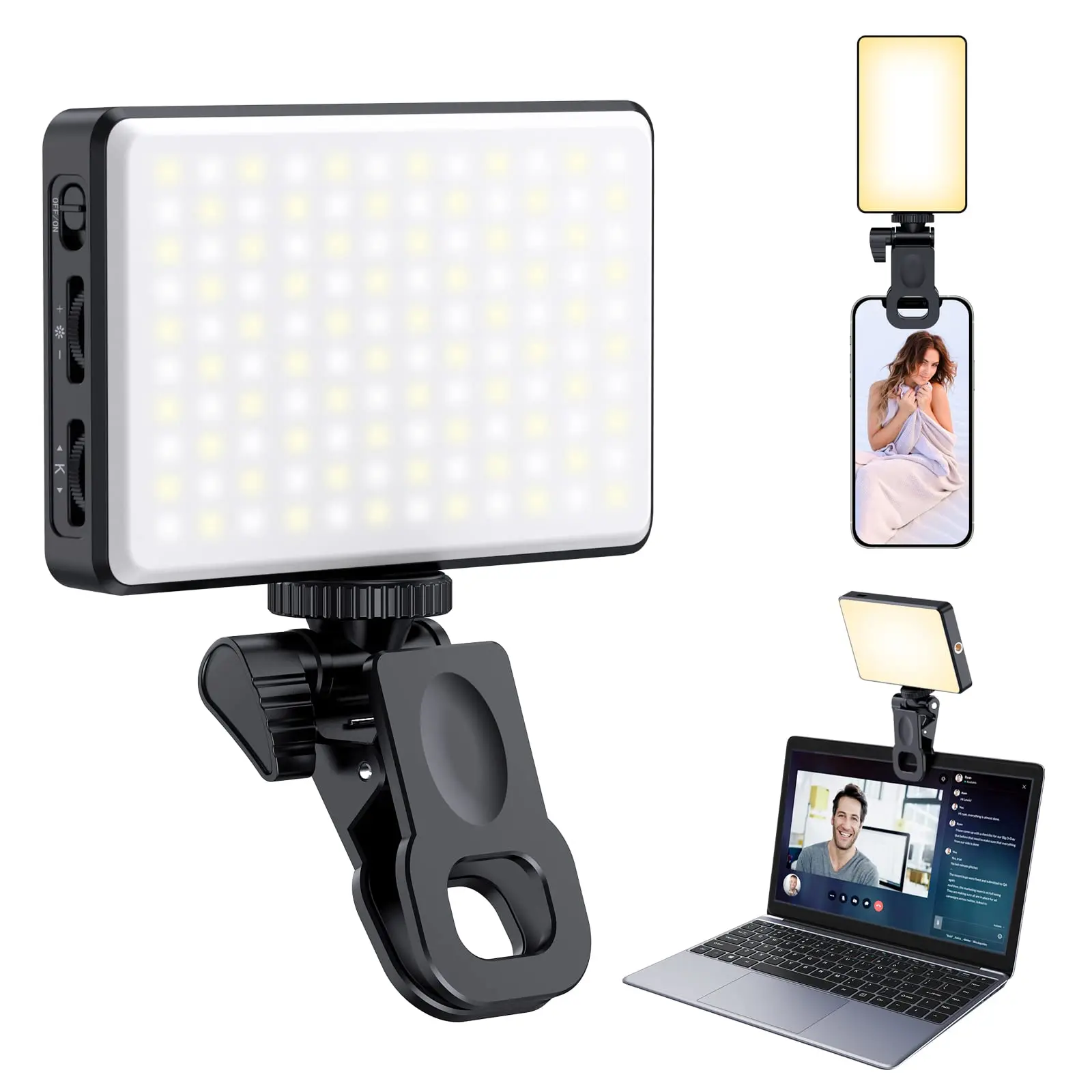

ST-120 LED Video Light Fill Light Rechargeable 3000 MAh CRI95 Portable Mini Selfie Light 2500-9000K Ajusted 3 Light Modes