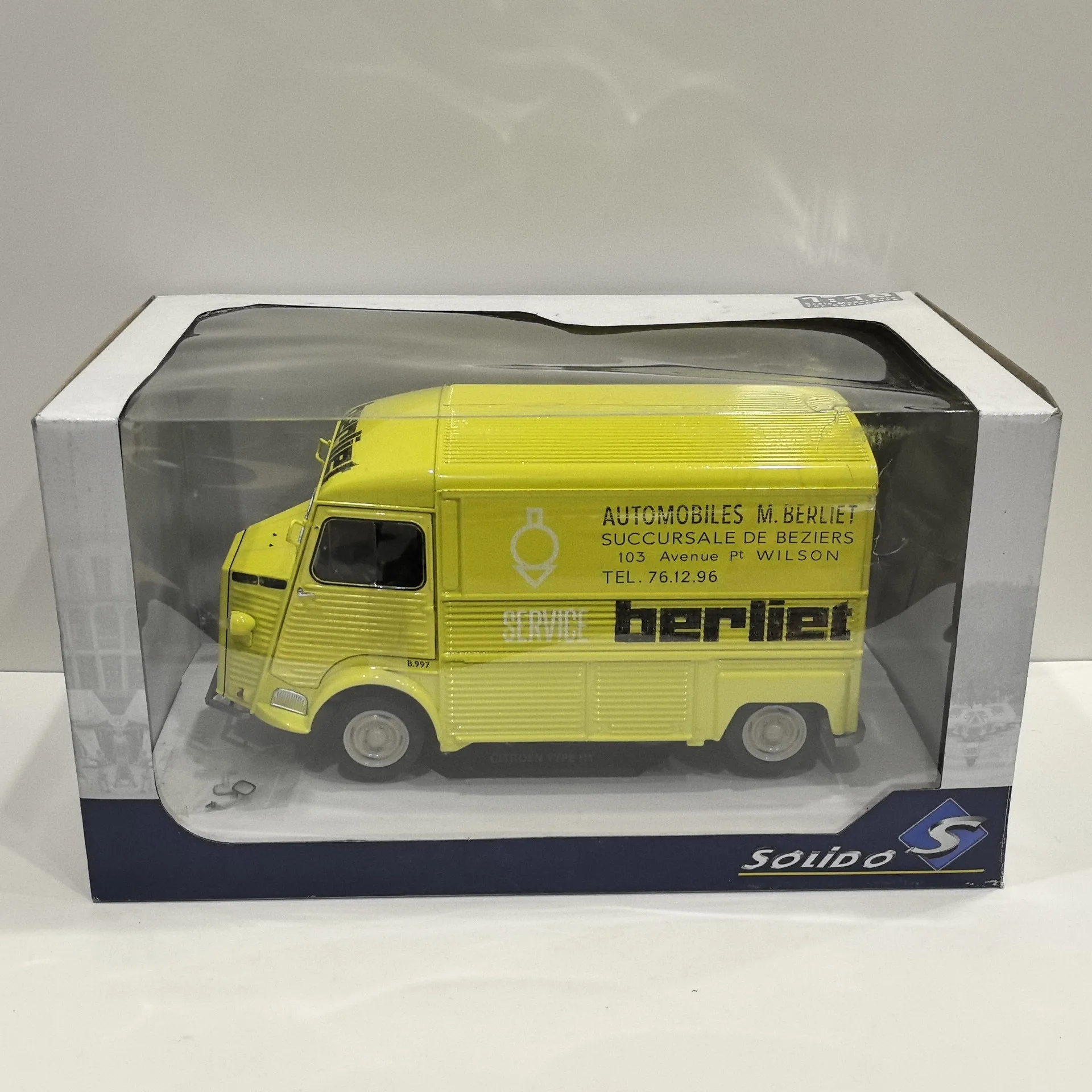 다이캐스트 솔리도 1/18 스케일 시트로엥 타입 HY 1969 시트로엥 밴 합금 자동차 모델 소장 장난감 선물 기념품 디스플레이 장식품