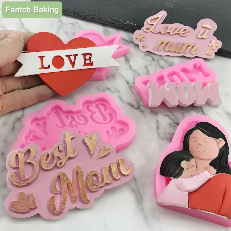 Soft Silicone Mold Family Love Cake Decoration Dad Mother Gift Fondant Chocolate DIY Kitchen Baking Fudge Tool Resin Art Pendant