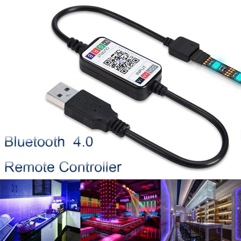 

Беспроводной мини-контроллер с регулировкой яркости для смартфона Rgb Usb-кабель Bluetooth 4,0 5-24 В для отелей, баров, Светодиодная лента Rgb