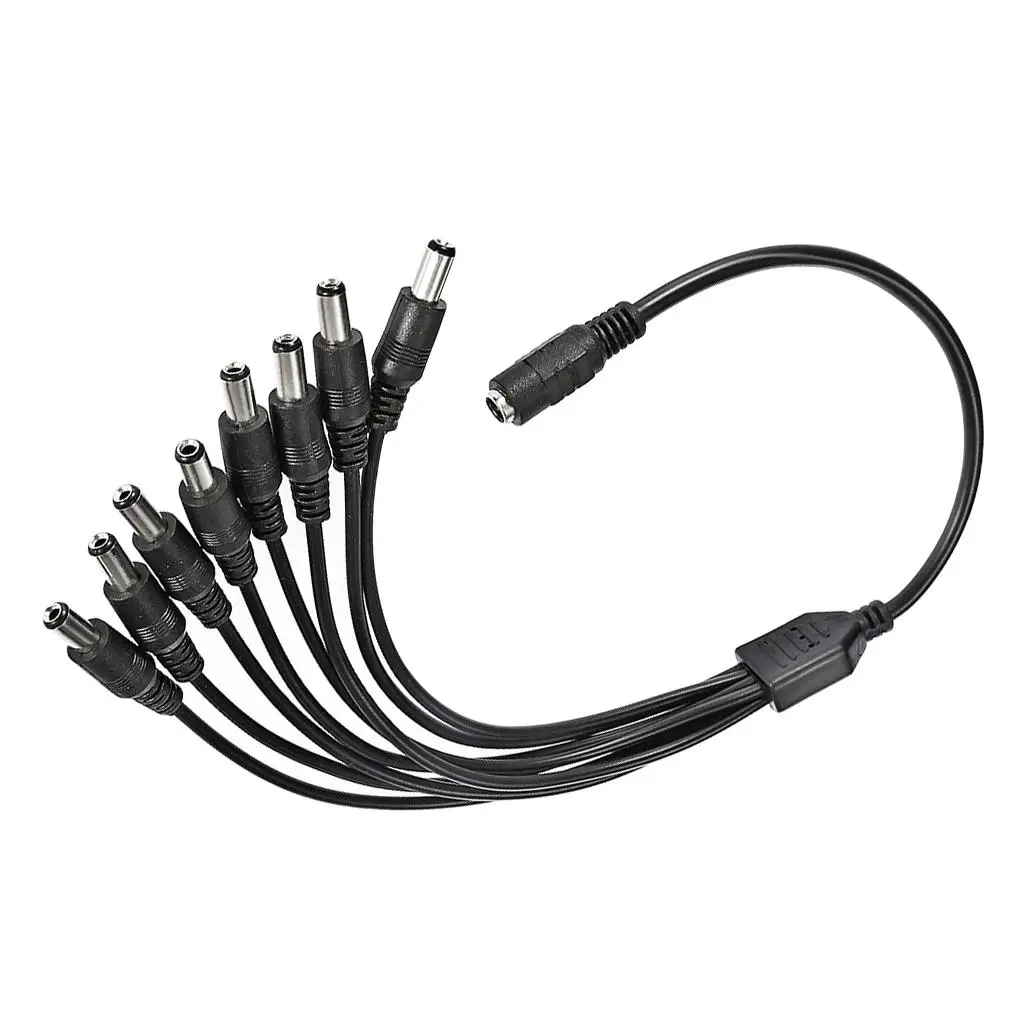 สายเคเบิลอะแดปเตอร์แยก DC ตัวเมียเป็น 8 ตัวผู้สำหรับกล้องแถบ LED