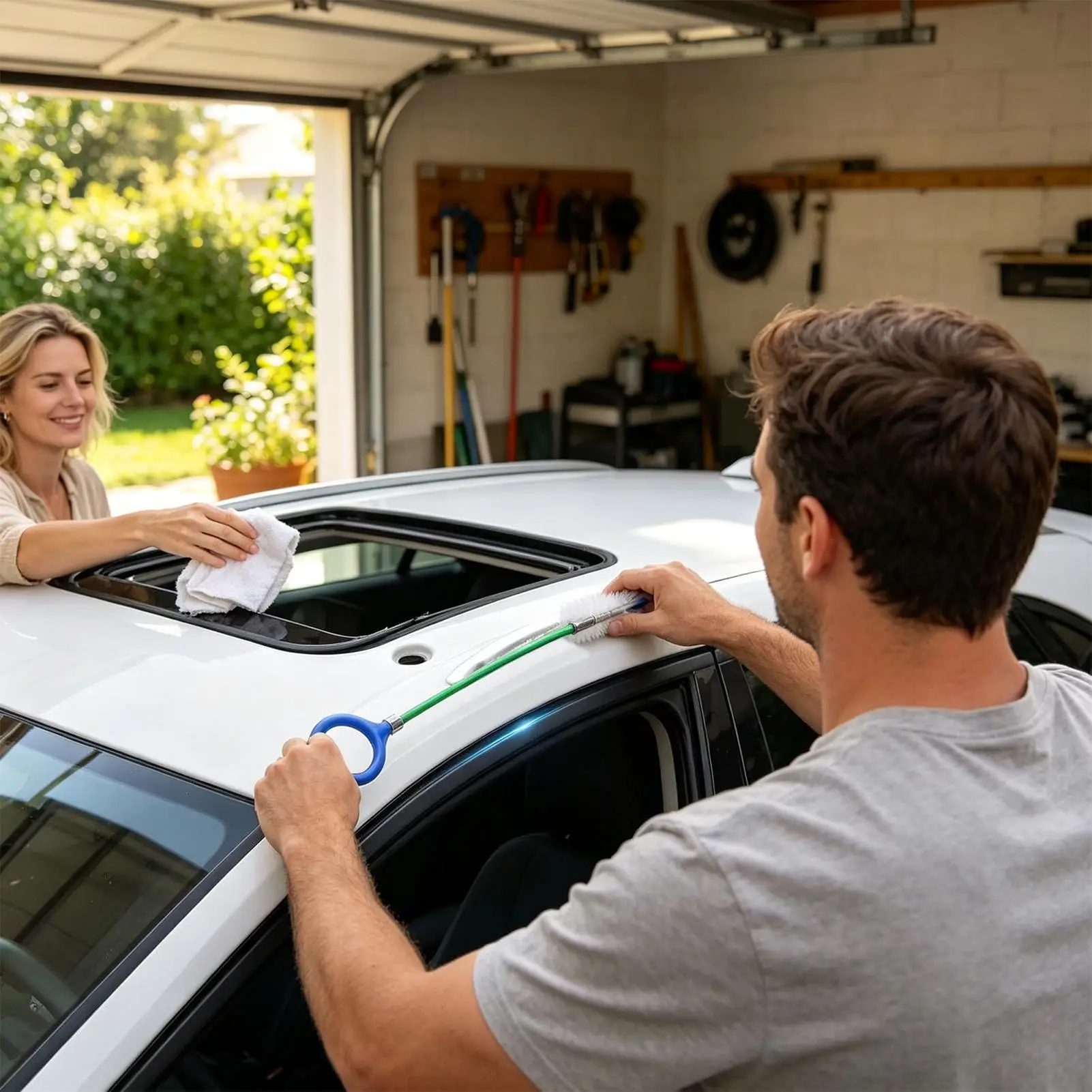 Sunroof Drain Cleaning Tool Kit Deep Cleaning Injector Pipe Long Brush Car Drain Tube Cleaner Sunroof For Home Garage Automotive