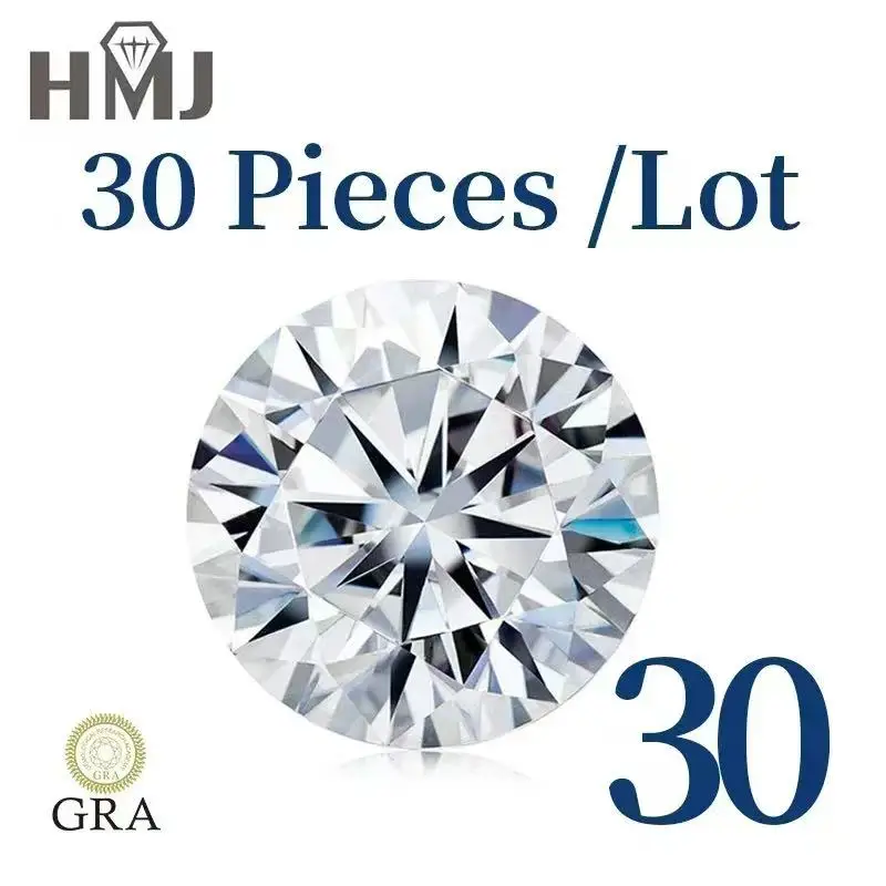 Moissanite Stone D Color VVS1 GRA Certified Lab Diamond Wholesale 5/10/20/30/50 Pcs Per Lot for Custom Jewelry Making