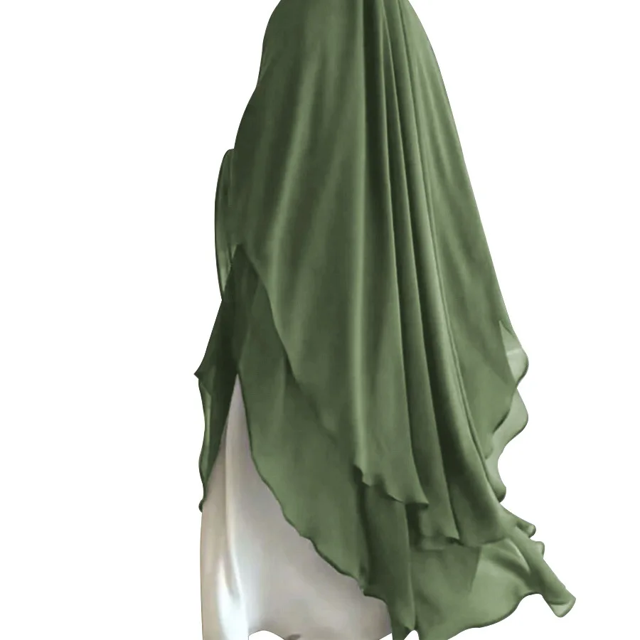 Eid Women Hijab Double Layered Headscarf Muslim Turbans Breathable Islamic Dubai Scarves Turban Hijabs Arab Ladies Ramadan