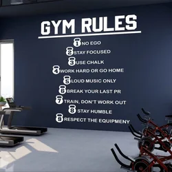 Gym Rules Wall Decal Sport Motivation Workout Fitness Quotes Vinyl Stickers Removable Murals Wallpaper Gym Lover Gift S639