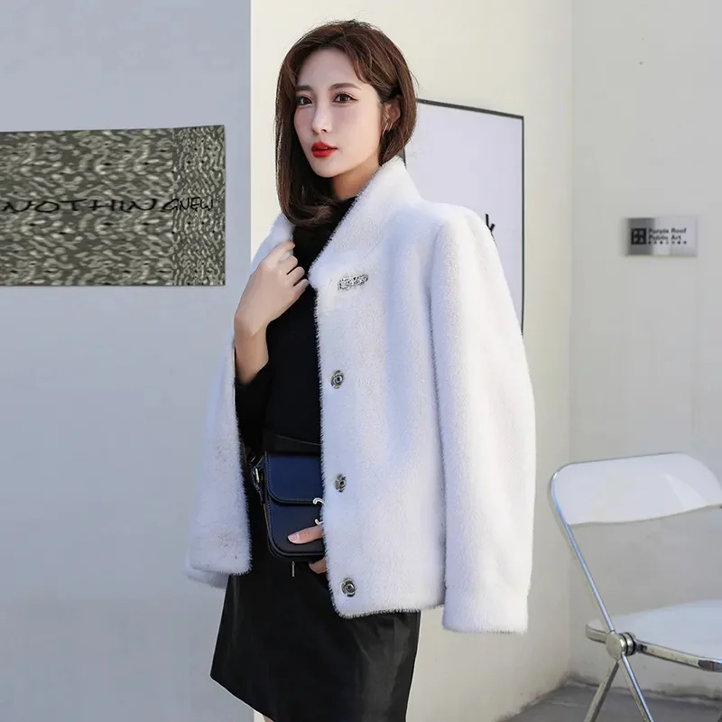 Autumn Winter New Imitation Mink Fur Coat For Women\'s Jacket New Female Stand Collar Warm Coats