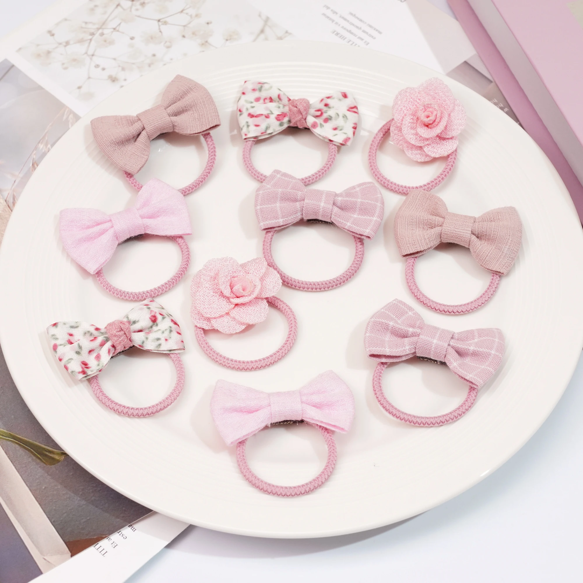 

10pcs/set Girls cute Flower hair loop,Stretchy Elastic Hair ties for Children,Fashions Hair Accessories Gift for Baby Princesses