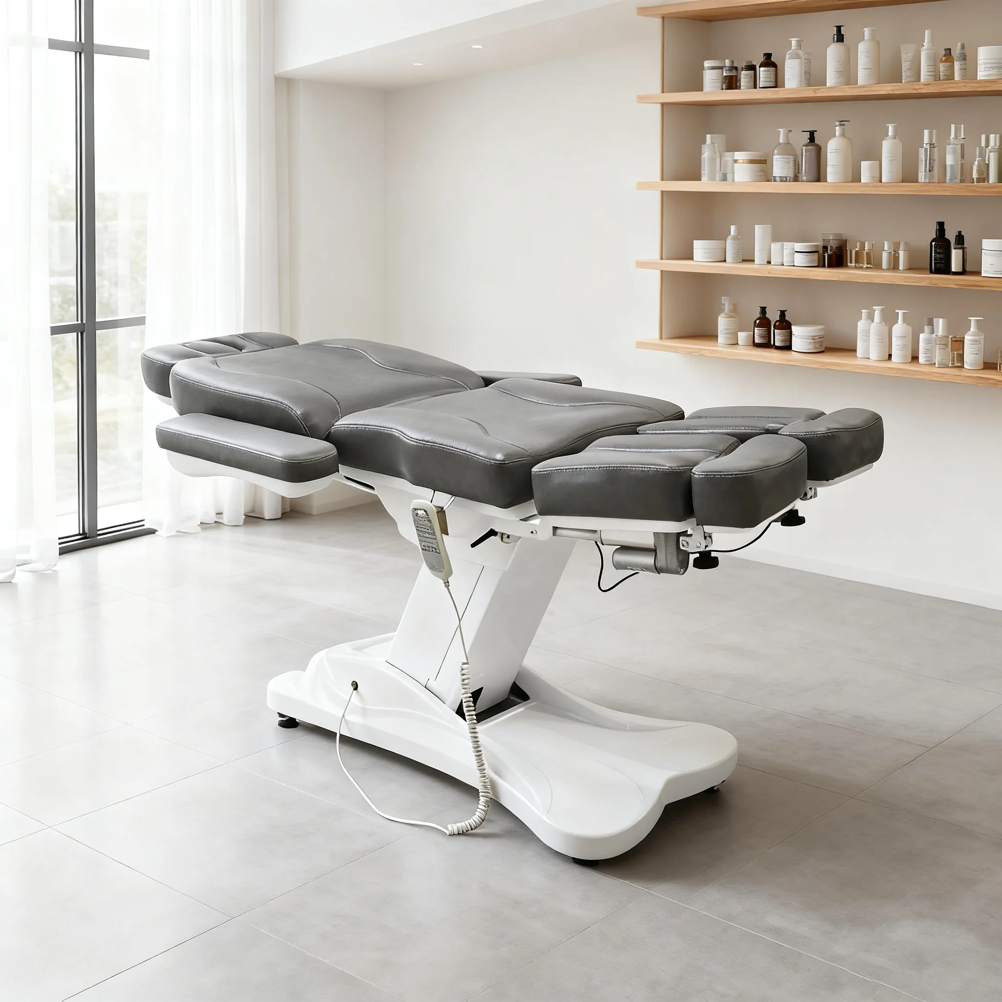 

Кровать для красоты с разделенными ногами, гидравлическая регулируемая профессиональная мебель для салона красоты, массажная кровать, поставщик