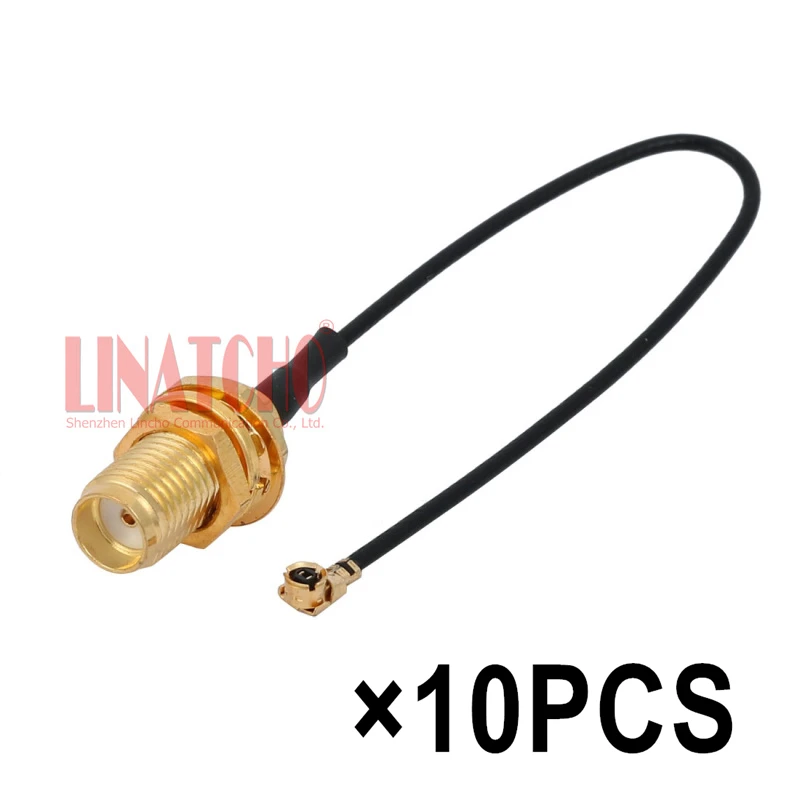 

10pcs in Bulk 15cm SMA Female to IPX / IPEX RF Coax Adapter 1.13 Black Coaxial Cord Cable