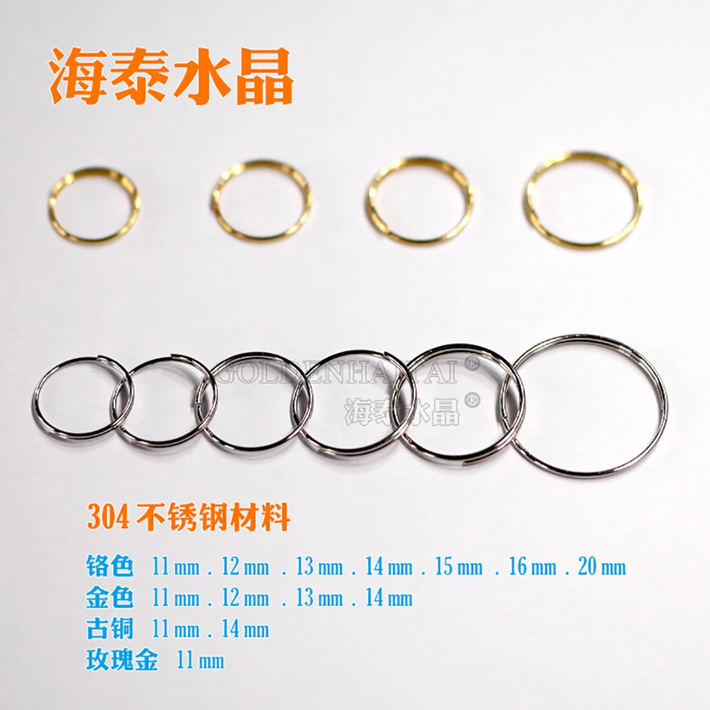 Camal 150pcs 11mm/14mm Ring Connectors Pins 4Color for Beads Octagonal Crystal Pendent Prisms Hanging Connecting Lamp Chandelier