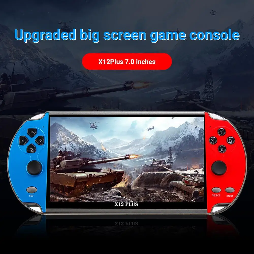 X12 PLUS Console di gioco portatile schermo HD da 7.1 pollici lettore di videogiochi retrò portatile 10000 + giochi classici integrati