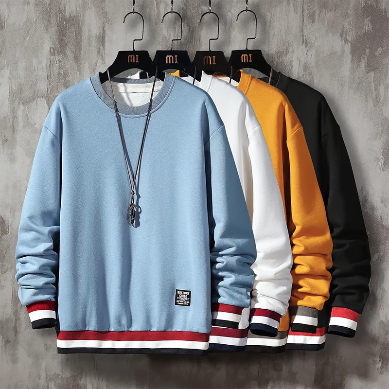 

Men's 2023 Autumn New Loose Korean Round Neck Casual Sports Fashion Pullover Sweater