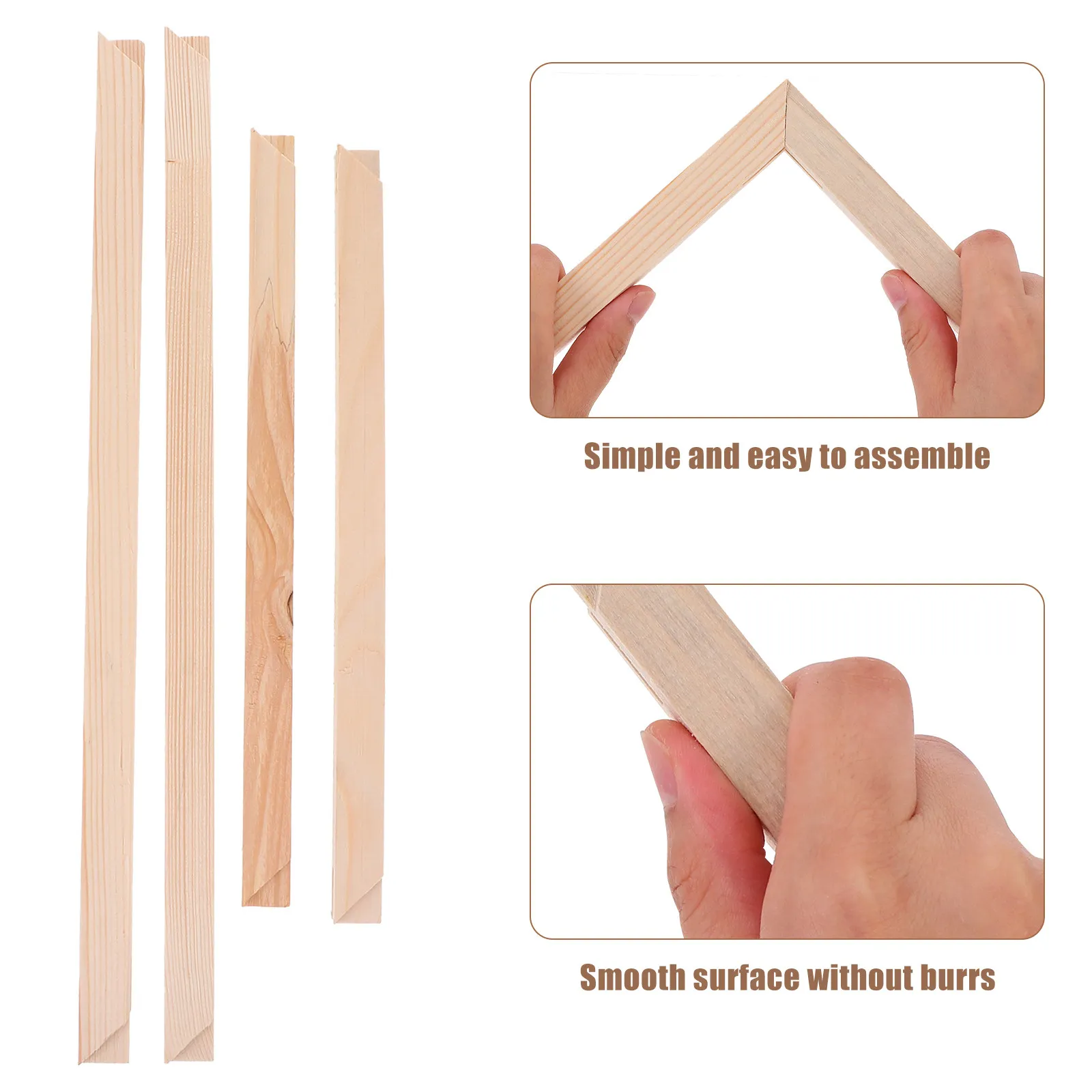 1Set Solid Wood Oil Painting Frame DIY Arts Accessory Canvas Frame Set Easy Installation Display for Finished Paintings