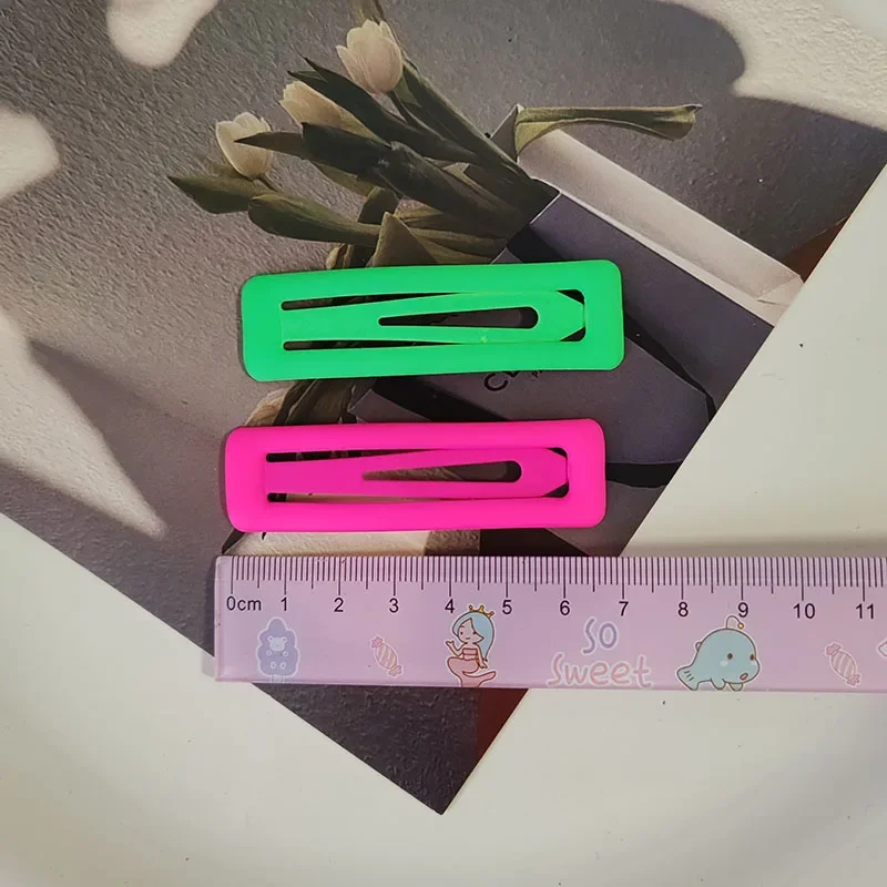 2pc Cute Fluorescent Matte Color BB Hairpin  Hair Side Clips for Girls Women Kids Children Hair Accessories Headwear Ornement