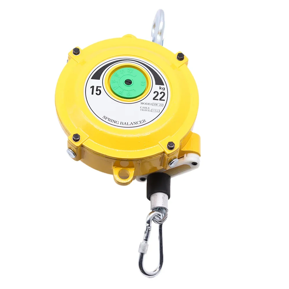 

15-22KG Spring Balancer Self-locking Tower-Type Lifting Hook Spring Holder Balancer Steel Wire Rope Balancing Lifting Jack 1.5M